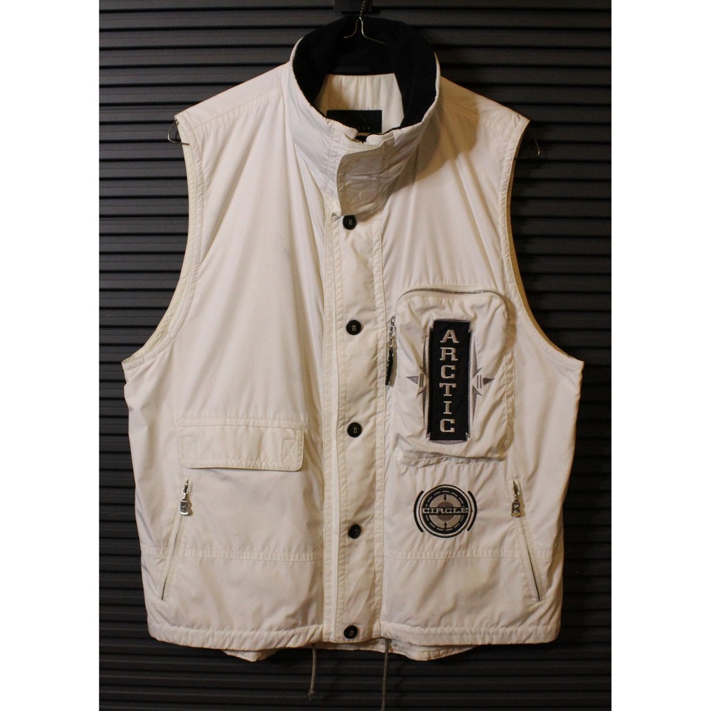 Bogner Vest Mens L White Arctic Circle Ski Gorpcore Puffer Pockets Utility